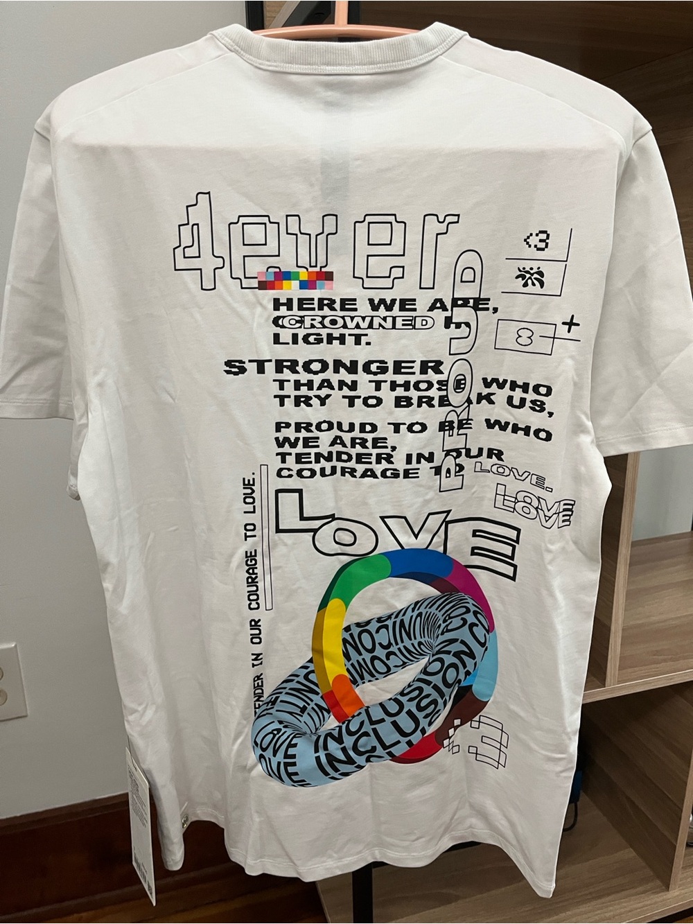 lululemon athletica White Graphic Short Sleeve Tee with Rainbow Print